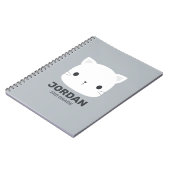 Cute Kleine Kat met Eigen Naam Notitieboek (Linkerzijde)