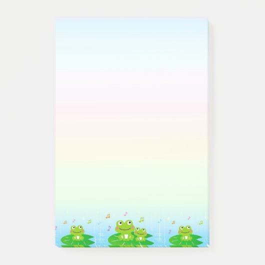 Cute Kleine Kikkers op Pastelkleuren Post-it® Notes (Voorkant)