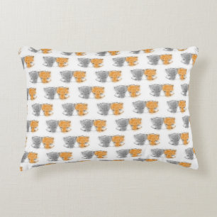 Cute Kleine Kittens Oranje en Grijs Kat Patroon Decoratief Kussen