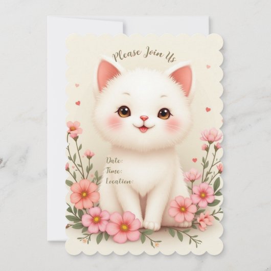 Cute Kleine Kittige Kat Kaart (Achterkant)