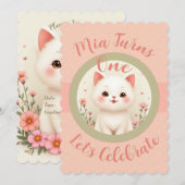 Cute Kleine Kittige Kat Kaart (Voorkant / Achterkant)