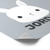 Cute kleine konijn met gepersonaliseerde naam Po Poster (Hoek)