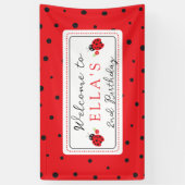 Cute Kleine Lieveheersbeestje Kinderen Verjaardags Spandoek (Verticaal)