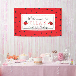 Cute Kleine Lieveheersbeestje Kinderverjaardagsfee Spandoek