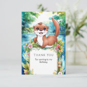 Cute Kleine Otter Verjaardagskaart Bedankkaart (Staand voorkant)