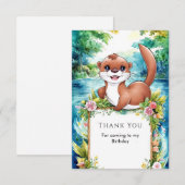 Cute Kleine Otter Verjaardagskaart Bedankkaart (Voorkant / Achterkant)