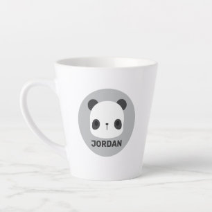 Cute Kleine Panda Beer met Gepersonaliseerde Naam Latte Mok
