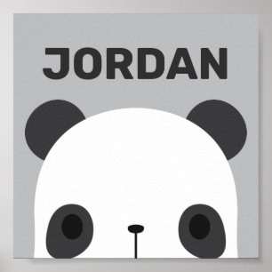 Cute kleine pandabeer met gepersonaliseerde naam p poster