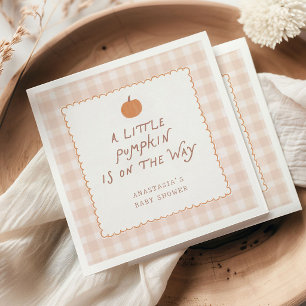 Cute Kleine Pompoen op Weg Baby Shower Servet