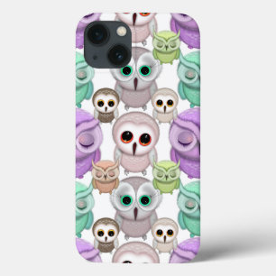 Cute Kleine Uilen in Pasteltinten iPhone 13 Hoesje