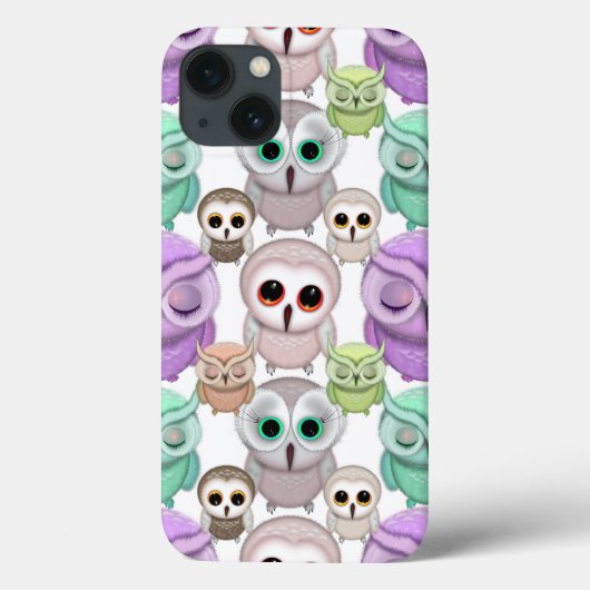 Cute Kleine Uilen in Pasteltinten Case-Mate iPhone Case (Achterkant)