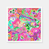 Cute kleurige gemengde abstracte monsters servetten (Voorkant)