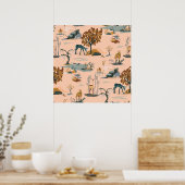 Cute & Kleurrijk Dieren & Eenhoorns Patroon Poster (Keuken)