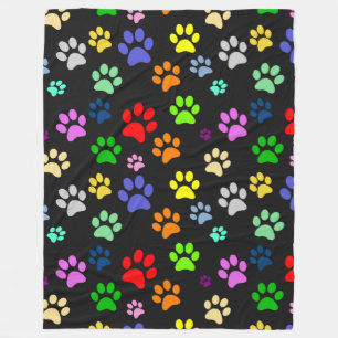 Cute Kleurrijk en leuk Huisdier Poot Patroon Fleece Deken