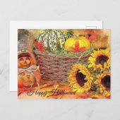 Cute, kleurrijk, pompoen, Halloween Briefkaart (Voorkant / Achterkant)