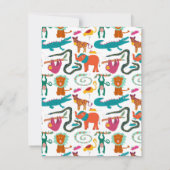 Cute Kleurrijke Abstracte Dieren Aangepaste Kinder Bedankkaart (Achterkant)