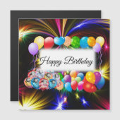 Cute, kleurrijke ballonnen, Fireworks, Birthday (Voorkant / Achterkant)