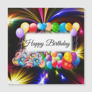 Cute, kleurrijke ballonnen, Fireworks, Birthday