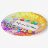 Cute, kleurrijke ballonnen, Fireworks, Birthday Papieren Bordje (Gekanteld)