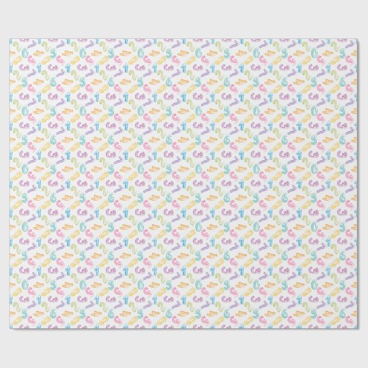 Cute Kleurrijke Cijfers Patroon Kinderen Cadeaupapier (Vlak)