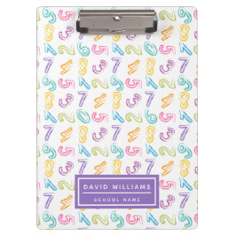 Cute Kleurrijke Cijfers Patroon Kinderen Naam Klembord