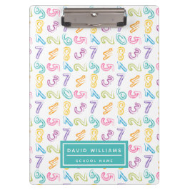 Cute Kleurrijke Cijfers Patroon Kinderen Naam Klembord