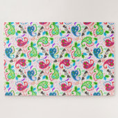 Cute kleurrijke decoratieve bloemen patronen legpuzzel (Horizontaal)