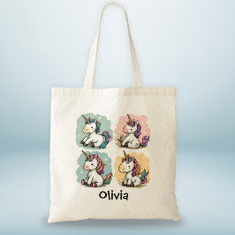 Cute Kleurrijke Eenhoorn Doodles Peuter T-shirt Tote Bag