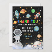 Cute Kleurrijke Galaxy Outer Space Verjaardagsfees Bedankkaart (Voorkant)
