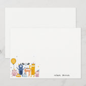 Cute Kleurrijke Gele Feest Monsters Kinderen Verja Notitiekaartje (Voorkant / Achterkant)