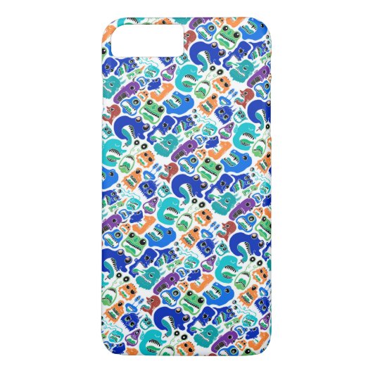 Cute kleurrijke gezichts patronen van monsters Case-Mate iPhone case (Achterkant)