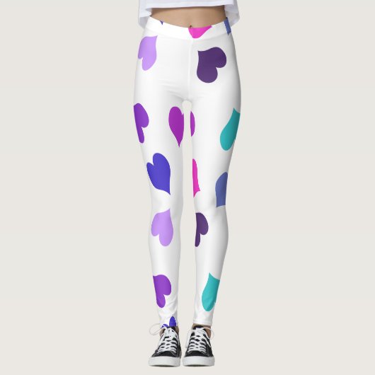 Cute kleurrijke harten leggings (Voorkant)