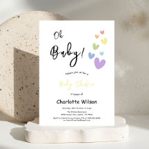 Cute & Kleurrijke Hartjes Baby Shower