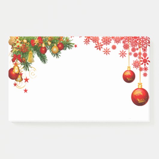 Cute, kleurrijke kerstversieringen, feestdag post-it® notes (Voorkant)