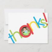 Cute Kleurrijke Kinderen Foto Bedankt Bedankkaart (Voorkant)