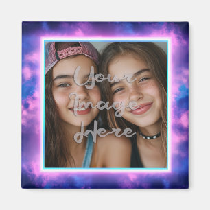 Cute Kleurrijke Neon Vaporwave Fotokader Magneet