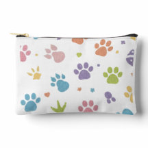 Cute Kleurrijke Pootafdrukken Patroon Ritssluiting