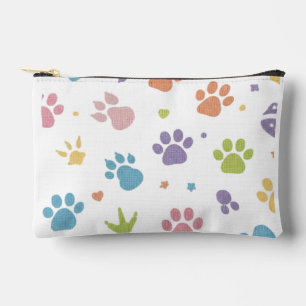 Cute Kleurrijke Pootafdrukken Patroon Ritssluiting Etui