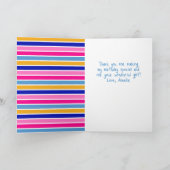 Cute Kleurrijke Sterren Meisje Foto Verjaardag  Bedankkaart (Binnen)