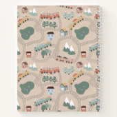 Cute Kleurrijke Treinen Spoorwegen Kinderen Schets Notitieboek (Achterkant)