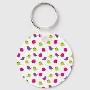 Cute kleurrijke vogels sleutelhanger