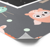 Cute Kleurrijke Wilde Dieren Verjaardags Verwelkom Poster (Hoek)