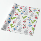 Cute Knight and Castles Wrapping Paper Cadeaupapier (Uitgerold)