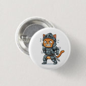 Cute Knight Cat Button (Voorkant /achterkant)