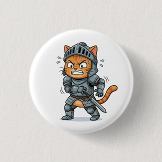 Cute Knight Cat Button