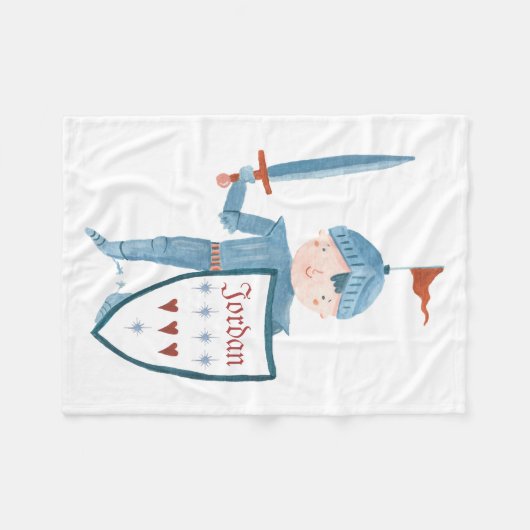 Cute knight-gepersonaliseerde fleece deken (Voorkant (Horizontaal))