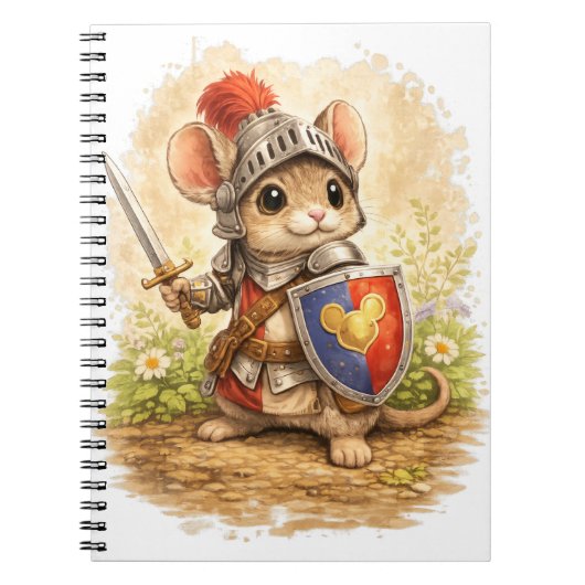 Cute Knight Mouse Spiral Notebook Notitieboek (Voorkant)