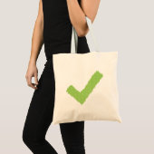 Cute Knited Green Check Mark-Canvas tas (Voorkant (product))