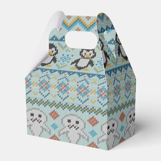 Cute Knits Penguin and Seal Pattern Bedankdoosjes (Achterkant)