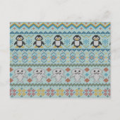 Cute Knits Penguin and Seal Pattern Briefkaart (Voorkant)